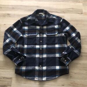 RW&CO. Blue and White Plaid Shirt Jacket